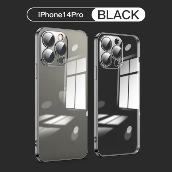 Electroplating TPU transparent phone case for iPhone 16, Apple 15 with lens film, 14 Pro anti drop protective cover, 13 - Image 5