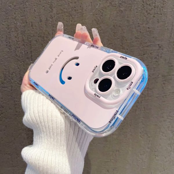 Mirror cream case suitable for Apple 16 Promax phone case with painted smiling face on iPhone 14/13 - Image 3