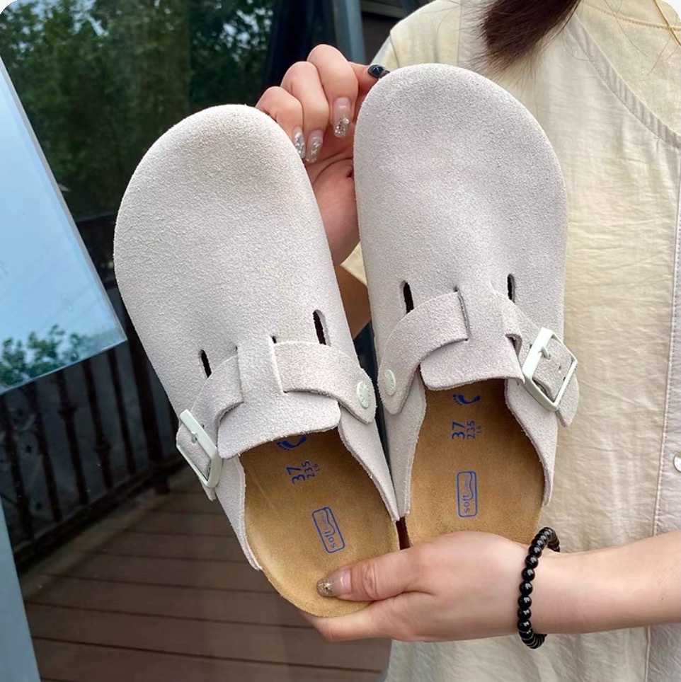 Genuine Leather Round Toe Hidden Heel Closed-Toe Sandals for Women Autumn and Winter Outdoor Wear BK Shoes - Image 22
