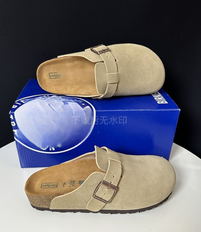 Genuine Leather Round Toe Hidden Heel Closed-Toe Sandals for Women Autumn and Winter Outdoor Wear BK Shoes - Image 13