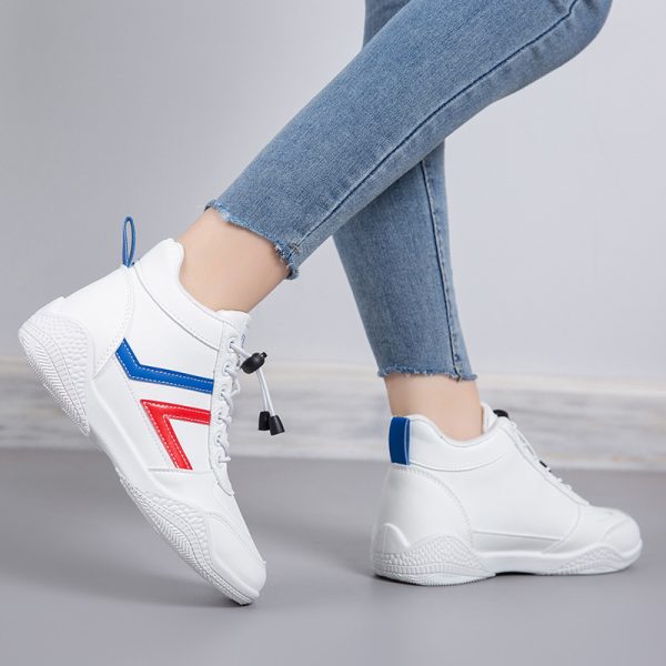Mid top soft soled white shoes fashionable shoes anti slip and wear-resistant sports shoes for women - Image 5