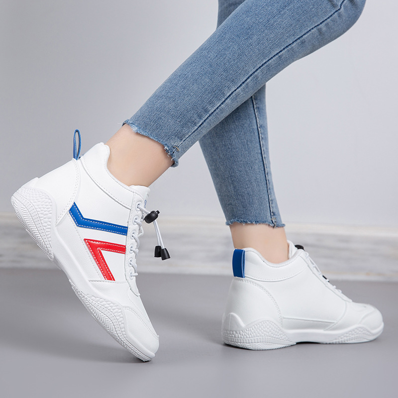 Mid top soft soled white shoes fashionable shoes anti slip and wear-resistant sports shoes for women - Image 5