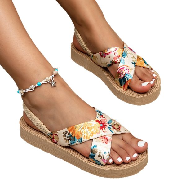 Cross-border European and American Style Women's Sandals New Fashionable Outdoor Wear Small Size Height-increasing Flat Heel Thick Sole Sandals Summer - Image 5