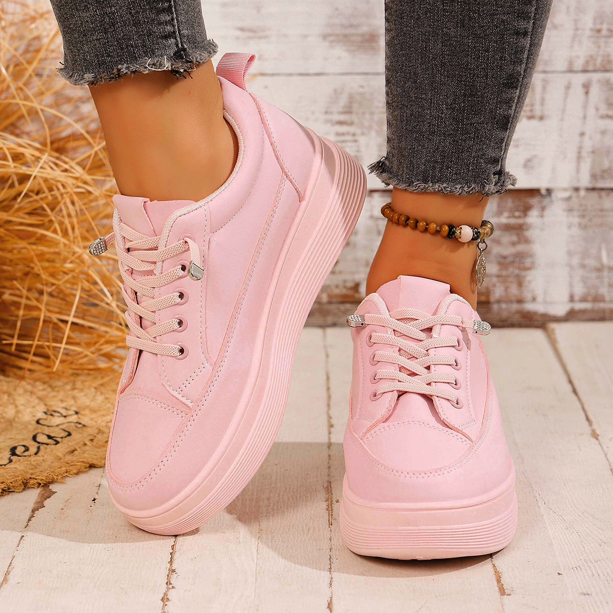 Thick soled height increasing board shoes - Image 4