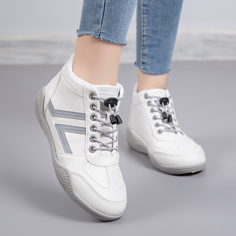 Mid top soft soled white shoes fashionable shoes anti slip and wear-resistant sports shoes for women - Image 4
