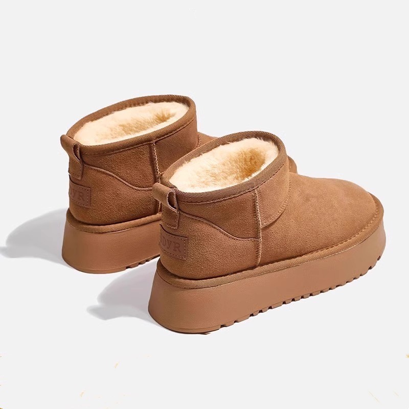 Thick velvet waterproof sponge cake short tube height increasing cotton shoes - Image 2