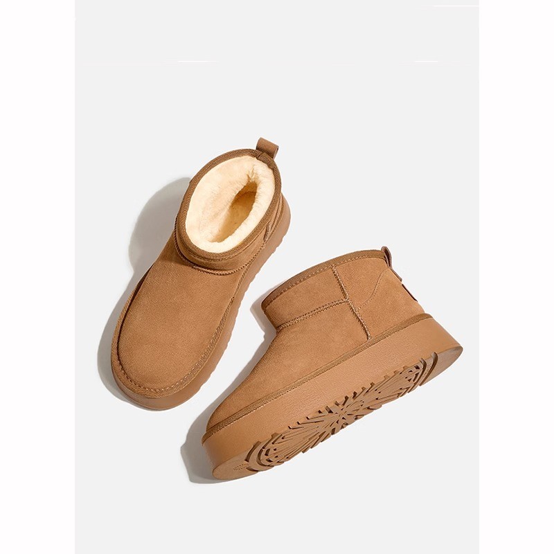 Thick velvet waterproof sponge cake short tube height increasing cotton shoes - Image 3