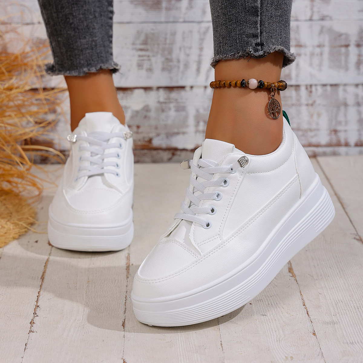 Thick soled height increasing board shoes - Image 2
