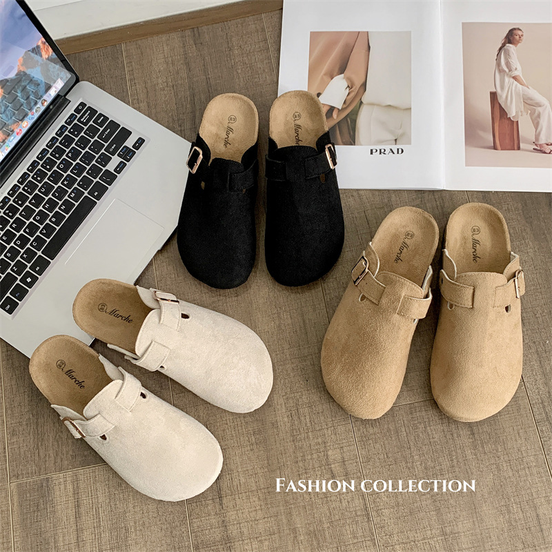 Thick-soled Half-drag Retro Unique Lazy Outdoor Unisex Slip-on Closed-toe Sandals - Image 3