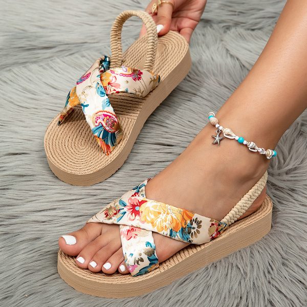 Cross-border European and American Style Women's Sandals New Fashionable Outdoor Wear Small Size Height-increasing Flat Heel Thick Sole Sandals Summer - Image 2
