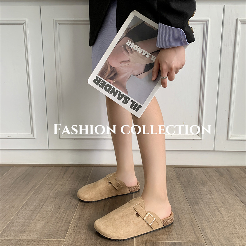 Thick-soled Half-drag Retro Unique Lazy Outdoor Unisex Slip-on Closed-toe Sandals - Image 2
