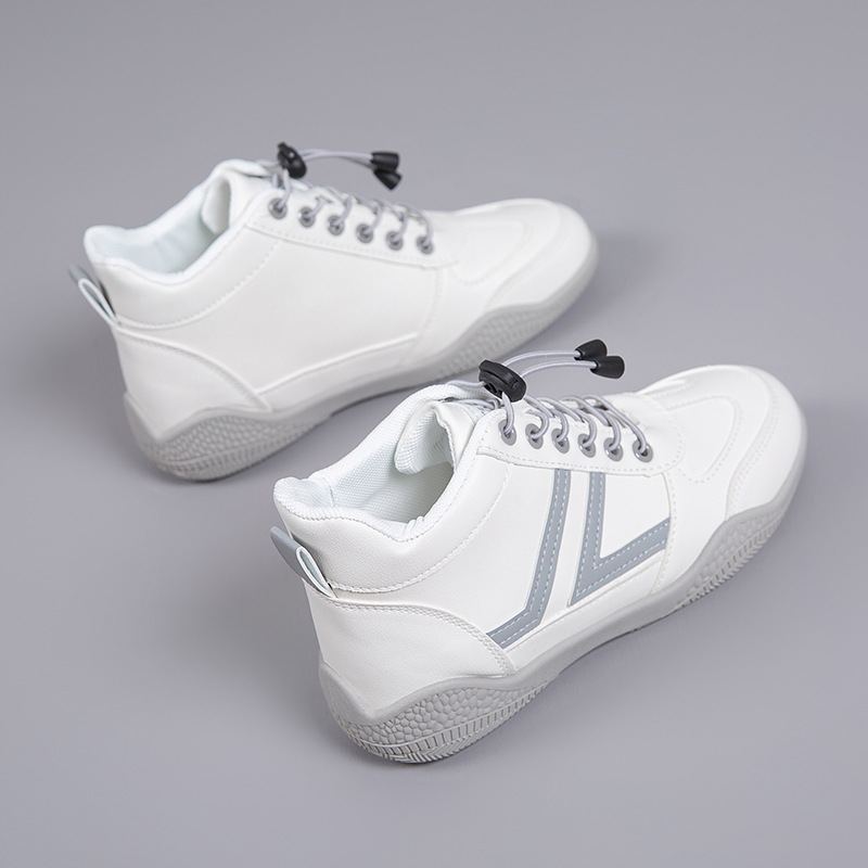 Mid top soft soled white shoes fashionable shoes anti slip and wear-resistant sports shoes for women - Image 2