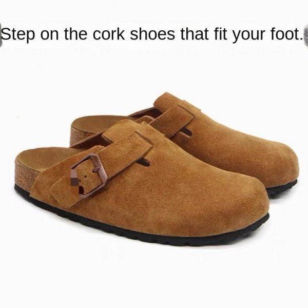 Genuine Leather Round Toe Hidden Heel Closed-Toe Sandals for Women Autumn and Winter Outdoor Wear BK Shoes - Image 2