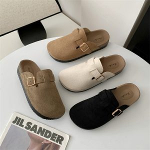 552586048 Thick-soled Half-drag Retro Unique Lazy Outdoor Unisex Slip-on Closed-toe Sandals