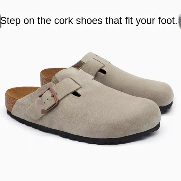 Genuine Leather Round Toe Hidden Heel Closed-Toe Sandals for Women Autumn and Winter Outdoor Wear BK Shoes - Image 4