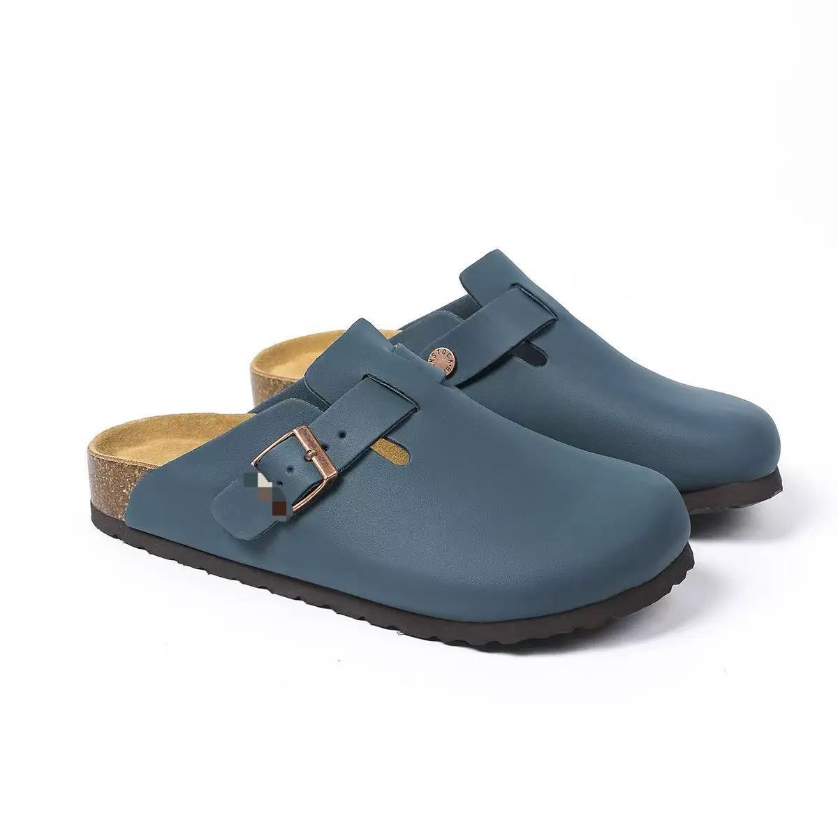 Genuine Leather Round Toe Hidden Heel Closed-Toe Sandals for Women Autumn and Winter Outdoor Wear BK Shoes - Image 5