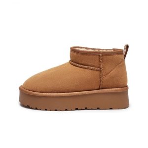 552585967 Thick velvet waterproof sponge cake short tube height increasing cotton shoes