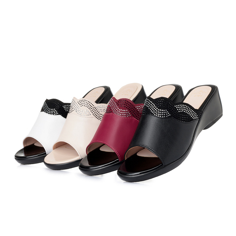 Women's Sandals High Heel Waterproof Platform Thick Sole Casual Shoes Plus Size 43 - Image 4